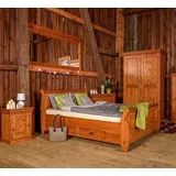 Xlmoebel Schlafzimmer-Set Luxus Bett mit eleganten Nachttischen in Hochglanz Weiß, (3-tlg., 3 tlg. Schlafzimmer Set (Bett + 2xNachttisch), Hergestellt in Europa braun