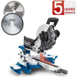 SCHEPPACH Kapp und Gehrungssäge HM254 Zugsäge 2.Sägeblatt Set mit UMF1600