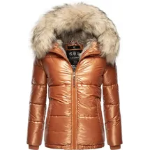Navahoo Damen Winterjacke Steppjacke warm mit Kunstfellkapuze Tikunaa Rusty Cinnamon Gr. S - S