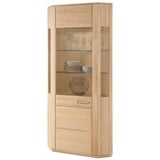 Livetastic Eckvitrine, Eiche, Metall, Eiche, furniert,furniert, teilmassiv,massiv, 5 Fächer, 69x209x69 cm, Made in EU, Holzmöbel, Holzschränke, Vitrinen Holz, Vitrinenschränke Holz