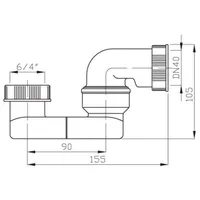 Hansgrohe Wannensiphon G 1 1/2x40/50mm, PE-Verschraubung