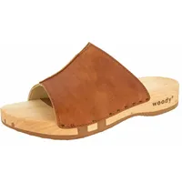 woody Damen Anja Clog Pantolette, Safor Braun, 40 EU