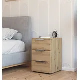 Rauch Nachtkommode RAUCH "Nachttisch Nachtschrank Nachtkonsole FLIPP", eiche artisan, B:40cm H:61cm T:42cm, Holzwerkstoff, Sideboards, mit 3 Schubladen und Soft-Close-Funktion
