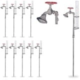 relaxdays Gartenstecker 10 x Regenmesser Wasserhahn grau|rot