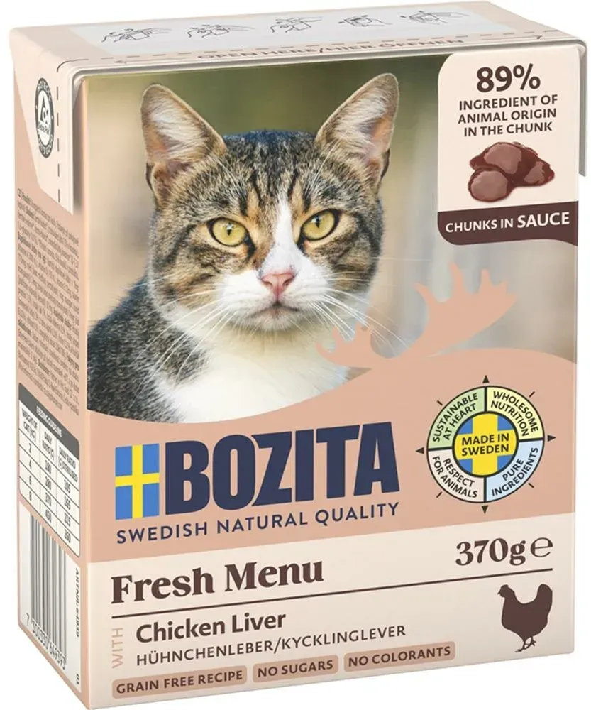 Bozita Häppchen in Sauce mit Hühnchenleber 6x370g