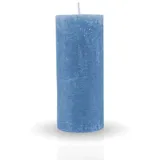 HS Candle Rustikale Stumpenkerze Himmelblau Ø7cm x 15cm - vers. Farben/Größen - lang Brenndauer Antik Kerze, Duftfreie Altarkerze - Dekokerze