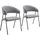 Tectake tectake® Armlehnstuhl, Webstoff, gepolstert, schlanke Stahlbeine, 60 x 58 x 85 cm