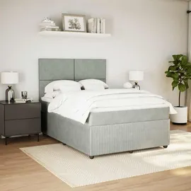 vidaXL Boxspringbett 140 x 200 cm Hellgrau