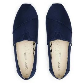 TOMS Damen Alpargata aus recycelter Baumwolle Flache Slipper, Marineblau, 38.5 EU