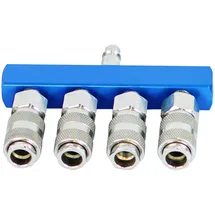 SCHEPPACH Zubehör-Set für Druckluftschnellkupplungen Scheppach | 1 Eingang, 4 Ausgänge | 1/4"