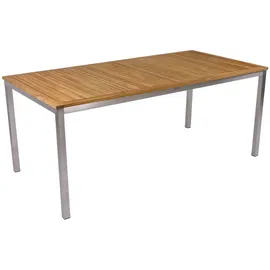 Garden Pleasure Denver Gartentisch 180 x 90 x 75 cm braun/silber