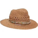 LOEVENICH Fedora mit Perlen-Besatz, Camel, 1