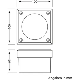 ledscom.de 10x LED Pflasterstein NEOLUM für außen, IP67, eckig, 10 x10cm, inkl. GX53 Leuchtmittel, 56lm, weiß