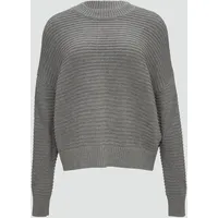 S.Oliver - Oversized Strickpullover mit Strukturdetails, Damen, grau, 34