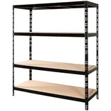 CALLIDUS stabiles Schwerlastregal 150 x 50 cm I Lyon schwarz I Metallregal Lagerregal Steckregal Kellerregal (schwarz)
