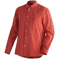 Maier Sports Mats Langarmhemd - Orange Check - M-L