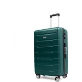 Easy Move ABS Hartschalenkoffer - Reisekoffer mit 360° Rädern, Zahlen-Schloss -, Hartschalenkoffer, Luggage, Trolley Koffer (Dark Green, XL 74cm)