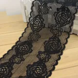 20cm Breite Elastizität Spitzenborte Spitzenband Spitzenbordüre Zierband Spitze Blume Borte für Handwerk Dessous Hochzeitskleid Hochzeit Dekor,Schwarz,5m