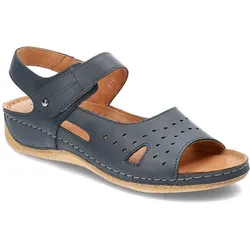 Dunkelblaue Sandalen Pollonus Bequeme Damen Lederschuhe, 38