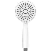 Wenko Duschkopf Young Weiß, langlebige Universal-Handbrause, trendige Duschbrause mit 5 Strahlarten, einfache Kalkreinigung, hochwertiger Kunststoff in Weiß, Ø 11 cm