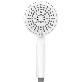 Wenko Duschkopf Young Weiß, langlebige Universal-Handbrause, trendige Duschbrause mit 5 Strahlarten, einfache Kalkreinigung, hochwertiger Kunststoff in Weiß, Ø 11 cm