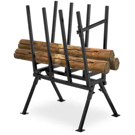 Relaxdays Sägebock, Holzsägearbeiten, 400 kg, Sägegestell für Kettensägen, Stabiler Stahl, HBT 107 x 81 x 53 cm, schwarz