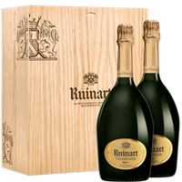 Ruinart Brut  - Runart Champagner - Duo Geschenkset in Holzkiste