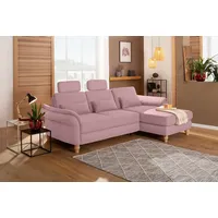 Home affaire Ecksofa Palace L-Form, incl. Sitztiefenverstellung, wahlweise mit Bettfunktion und Stauraum rosa