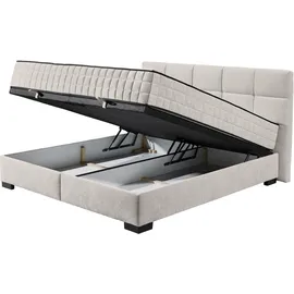 ed exciting design Boxbett ED EXCITING DESIGN "Nagol", beige, B:185cm L:214cm, 100% Polyester, Komplettbetten, mit Bettkasten, mit Wendematratze, erhältlich in verschiedenen Breiten