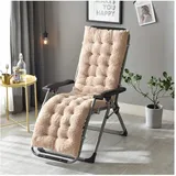 GELing Auflage für Deckchair Flair Liege-Stuhl Polster-Auflage mit Schaumflockenfüllung ,Hellbraun,160X50X12cm