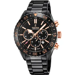 Chronograph FESTINA "Keramik Kollektion", schwarz, Armbanduhren, Herren, Armbanduhr, Quarzuhr, Herrenuhr, Stoppfunktion, Edelstahlarmband