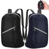 2x Ultraleichte faltbare Rucksäcke, Wasserdichter Wanderrucksack Ultraleicht Outdoor Rucksack, Packbare für Camping Wandern Reisen Sport (Schwarz...