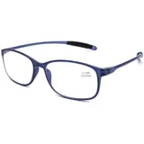 DOOViC Lesebrille 1,75 mit Blaulichtfilter Blau/Rechteckig TR90 Anti Rutsch Leicht Computer Brille mit Stärke für Damen/Herren - 1.75