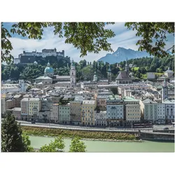 Artland Alu-Dibond-Druck »Salzburg Blick auf die Altstadt«, Österreich, (1 St.), für Innen- und Außenbereich geeignet, Outdoorbild Artland Farbe Bild(er): grau