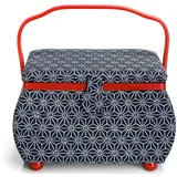 Prym 612031 Kyotos schwarz/weiß L Nähkorb, Baumwolle, L