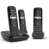 Gigaset AS690AR Trio - zwart - met antwoordapparaat - 3 handsets, Telefon, Schwarz