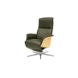 Nils Olsen Drehsessel Frederik Leder/Mikrofaser 78 x 113 x 79 cm Grün mit Relaxfunktion