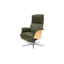 Nils Olsen Drehsessel Frederik Leder/Mikrofaser 78 x 113 x 79 cm Grün mit Relaxfunktion