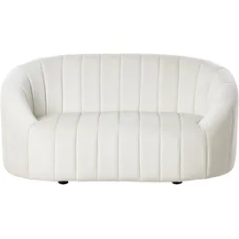 Beliani Sofa 2-Sitzer Malung Samtstoff Cremeweiß