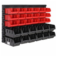 DEUBA Werkzeugwand Schwarz/Rot 32-tlg. mit Stapelboxen