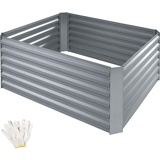 Tectake Hochbeet Salvia verzinkt 120x90x57cm - silber