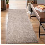 Carpet City Hochflor-Läufer »City Shaggy«, rechteckig, 30 mm Höhe, Teppich Einfarbig Uni, besonders flauschig-weich beige