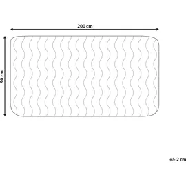 Beliani Matratzentopper Mikrofaser 90 x 200 cm Wasserdicht mit Gummizug an den Ecken Versteppt Matratzenschutz Auflage für Einzelbett