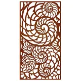 vidaXL Garten-Wanddeko 105x55 cm Cortenstahl Muschel-Design