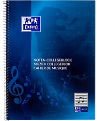 OXFORD Notenbuch DIN A4 Liniert Spiralbindung Pappe Blau Perforiert 100 Seiten