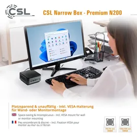 CSL Mini-PC Narrow Box Premium Intel N200 2023 4K Ultra HD 3,7 GHz 32 GB RAM 1000 GB SSD Intel UHD Graphics Windows 11 Home