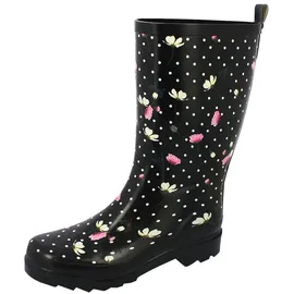 Beck Damen Blumenregen Gummistiefel Schwarz, 38 EU