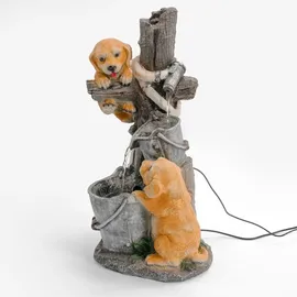 esotec Solarbrunnen Hundewelpen