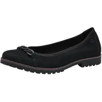 TAMARIS Damen Ballerinas Leder; Black/schwarz; 37 EU
