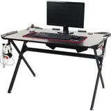 MCW Schreibtisch MCW-F11, Computertisch Jugend-Schreibtisch, Gaming 120x75cm MVG schwarz